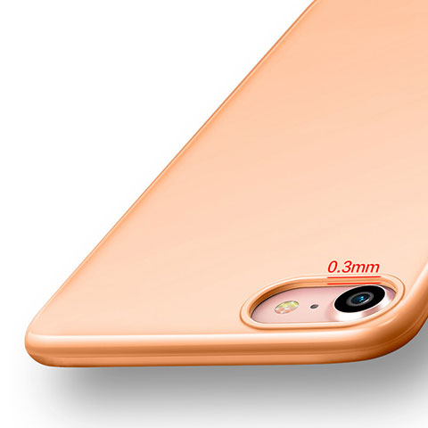 Carcasa Silicona Goma para Apple iPhone 8 Naranja