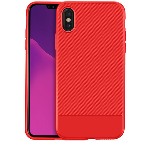 Carcasa Silicona Goma Twill para Apple iPhone Xs Rojo