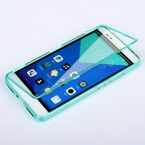 Carcasa Silicona Transparente Cubre Entero para Huawei Honor 7 Dual SIM Azul Cielo