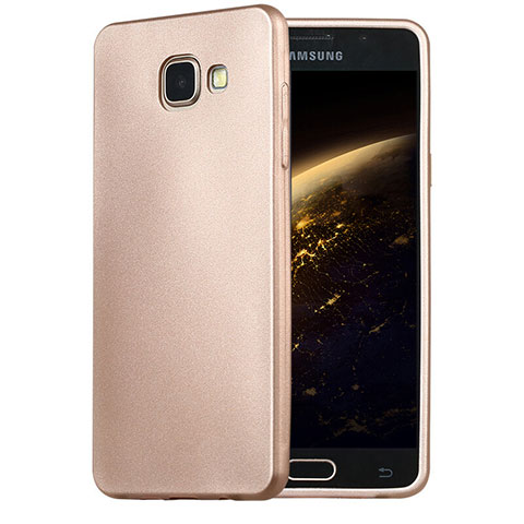 Carcasa Silicona Ultrafina Goma para Samsung Galaxy A5 (2016) SM-A510F Oro