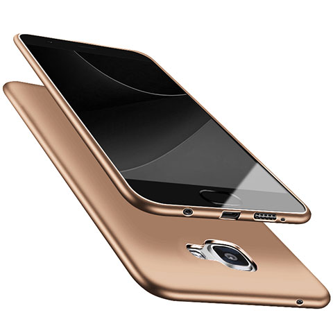 Carcasa Silicona Ultrafina Goma S05 para Samsung Galaxy A9 Pro (2016) SM-A9100 Oro