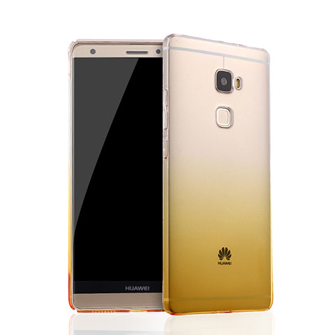 Carcasa Silicona Ultrafina Transparente Gradiente para Huawei Mate S Amarillo