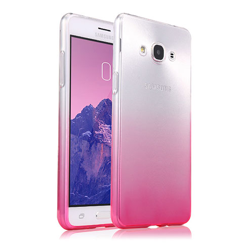 Carcasa Silicona Ultrafina Transparente Gradiente para Samsung Galaxy J3 Pro (2016) J3110 Rosa