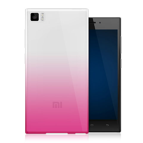 Carcasa Silicona Ultrafina Transparente Gradiente para Xiaomi Mi 3 Rosa