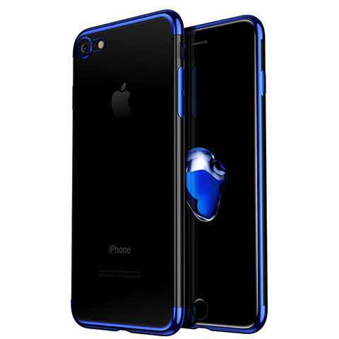 Carcasa Silicona Ultrafina Transparente H02 para Apple iPhone 6 Plus Azul