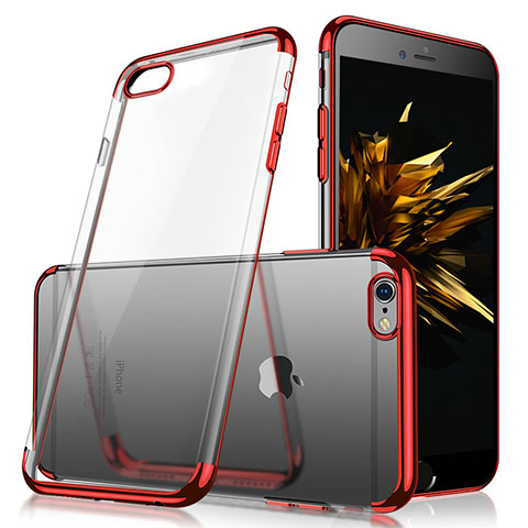 Carcasa Silicona Ultrafina Transparente H03 para Apple iPhone 6 Plus Rojo