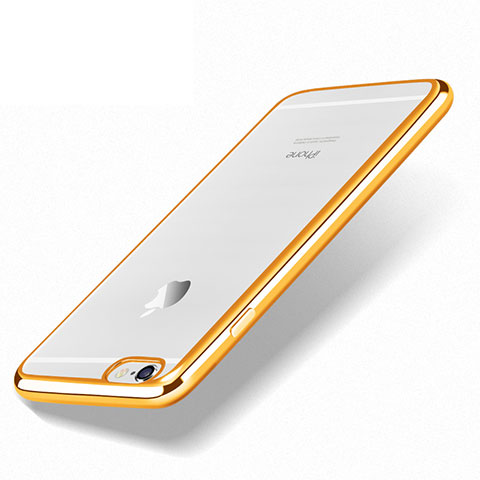 Carcasa Silicona Ultrafina Transparente H05 para Apple iPhone 6 Plus Oro