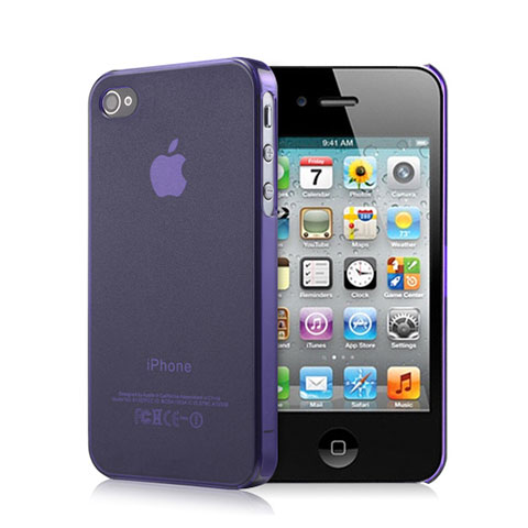 Carcasa Silicona Ultrafina Transparente Mate para Apple iPhone 4 Morado