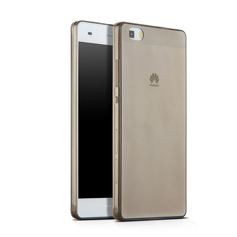 Carcasa Silicona Ultrafina Transparente para Huawei P8 Lite Gris