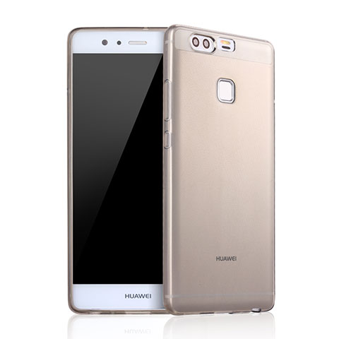 Carcasa Silicona Ultrafina Transparente para Huawei P9 Plus Gris