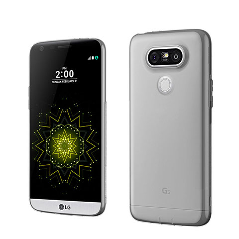 Carcasa Silicona Ultrafina Transparente para LG G5 Gris