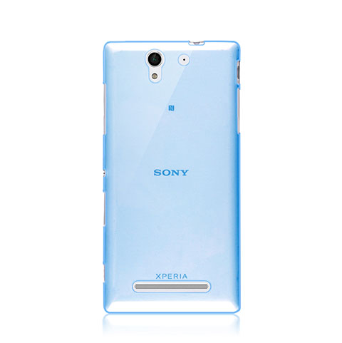 Carcasa Silicona Ultrafina Transparente para Sony Xperia C3 Azul