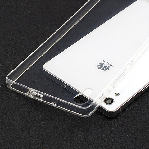 Carcasa Silicona Ultrafina Transparente T02 para Huawei Ascend P7 Claro