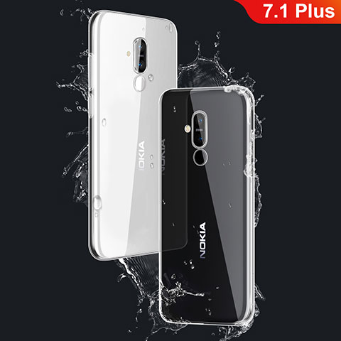 Carcasa Silicona Ultrafina Transparente T03 para Nokia 7.1 Plus Claro