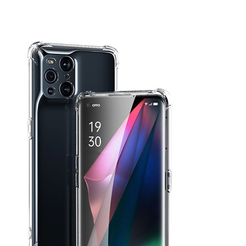 Carcasa Silicona Ultrafina Transparente T05 para Oppo Find X3 Pro 5G Claro