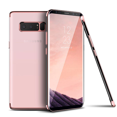 Carcasa Silicona Ultrafina Transparente T06 para Samsung Galaxy Note 8 Duos N950F Rosa