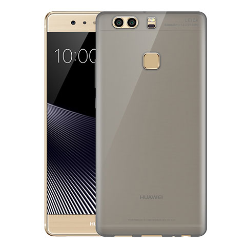 Carcasa Silicona Ultrafina Transparente T07 para Huawei P9 Plus Gris