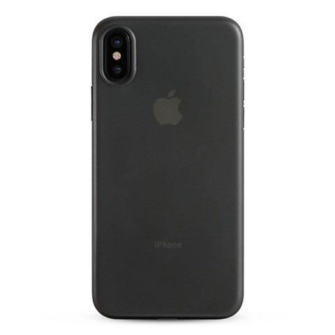 Carcasa Silicona Ultrafina Transparente T08 para Apple iPhone X Gris