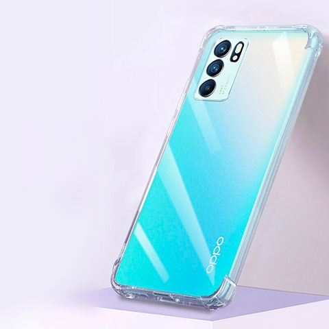 Carcasa Silicona Ultrafina Transparente T10 para Oppo Reno6 Pro 5G India Claro