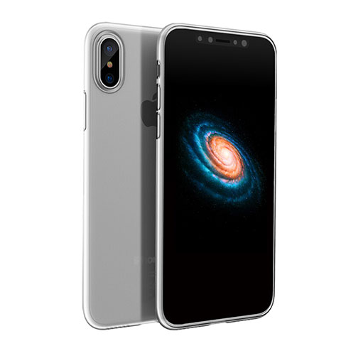 Carcasa Silicona Ultrafina Transparente T18 para Apple iPhone X Blanco