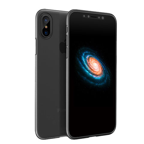 Carcasa Silicona Ultrafina Transparente T18 para Apple iPhone Xs Max Gris