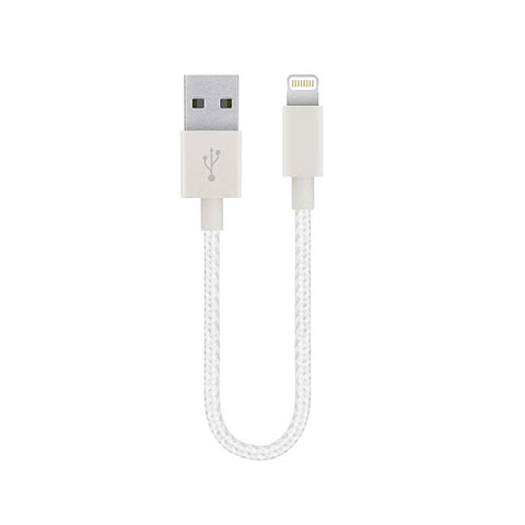 Cargador Cable USB Carga y Datos 15cm S01 para Apple iPad 10.2 (2020) Blanco