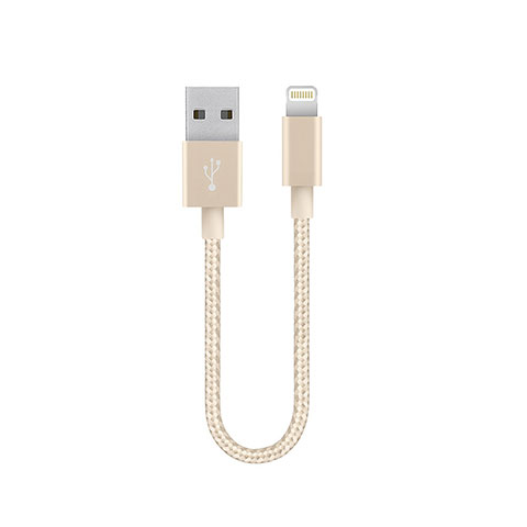 Cargador Cable USB Carga y Datos 15cm S01 para Apple iPad 4 Oro