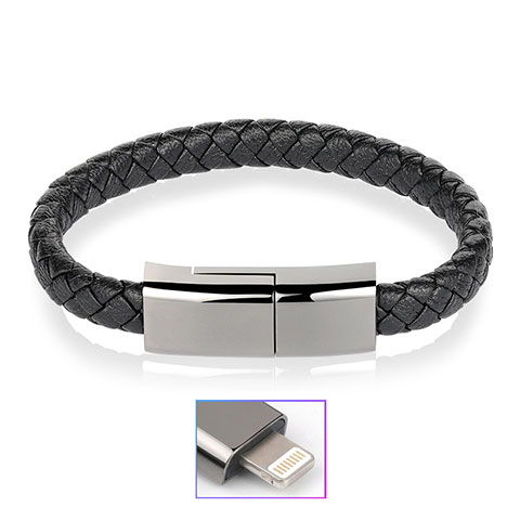 Cargador Cable USB Carga y Datos 20cm S02 para Apple iPhone Xs Max Negro