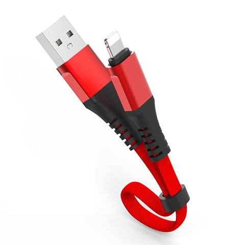 Cargador Cable USB Carga y Datos 30cm S04 para Apple iPad Mini 3 Rojo