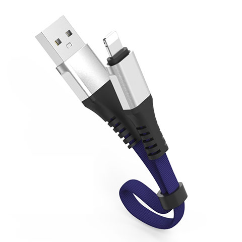 Cargador Cable USB Carga y Datos 30cm S04 para Apple iPhone Xs Max Azul