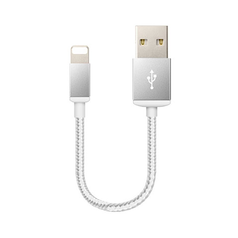 Cargador Cable USB Carga y Datos D18 para Apple iPhone Xs Max Plata