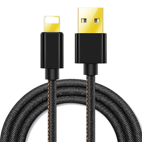 Cargador Cable USB Carga y Datos L04 para Apple iPhone 6 Plus Negro