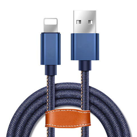 Cargador Cable USB Carga y Datos L04 para Apple iPhone Xs Azul