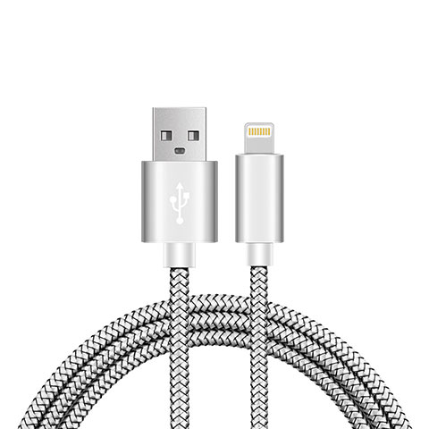 Cargador Cable USB Carga y Datos L07 para Apple iPhone Xs Plata