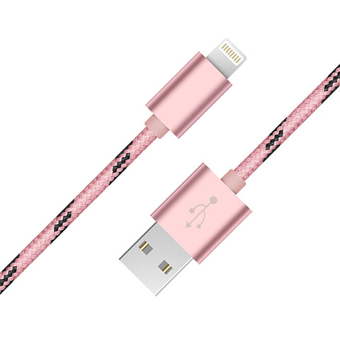 Cargador Cable USB Carga y Datos L10 para Apple iPhone Xs Rosa