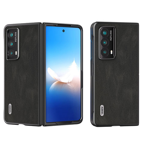 Funda Bumper Lujo Cuero y Plastico Mate Carcasa AD1 para Huawei Honor Magic Vs2 5G Negro