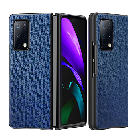 Funda Bumper Lujo Cuero y Plastico Mate Carcasa B01H para Huawei Mate X2 Azul