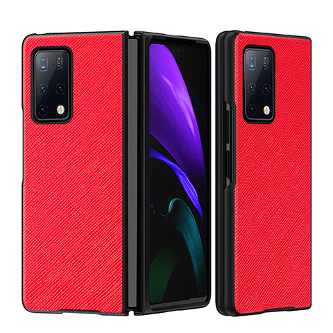 Funda Bumper Lujo Cuero y Plastico Mate Carcasa B01H para Huawei Mate X2 Rojo