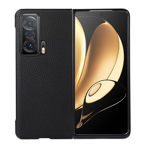 Funda Bumper Lujo Cuero y Plastico Mate Carcasa B02H para Huawei Honor Magic V 5G Negro