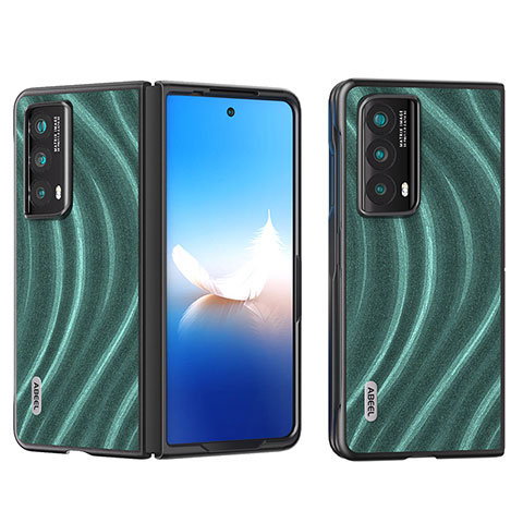 Funda Bumper Lujo Cuero y Plastico Mate Carcasa B02H para Huawei Honor Magic Vs2 5G Verde