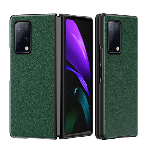 Funda Bumper Lujo Cuero y Plastico Mate Carcasa B02H para Huawei Mate X2 Verde