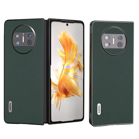 Funda Bumper Lujo Cuero y Plastico Mate Carcasa B02H para Huawei Mate X3 Verde