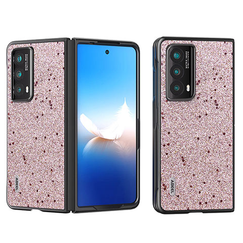 Funda Bumper Lujo Cuero y Plastico Mate Carcasa B03H para Huawei Honor Magic Vs2 5G Oro Rosa