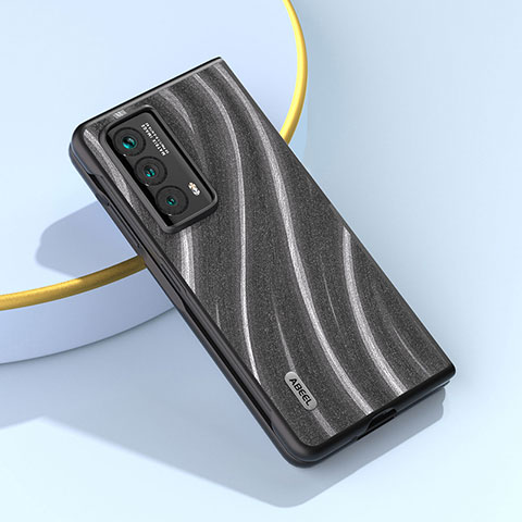 Funda Bumper Lujo Cuero y Plastico Mate Carcasa B04H para Huawei Honor Magic Vs2 5G Gris Oscuro