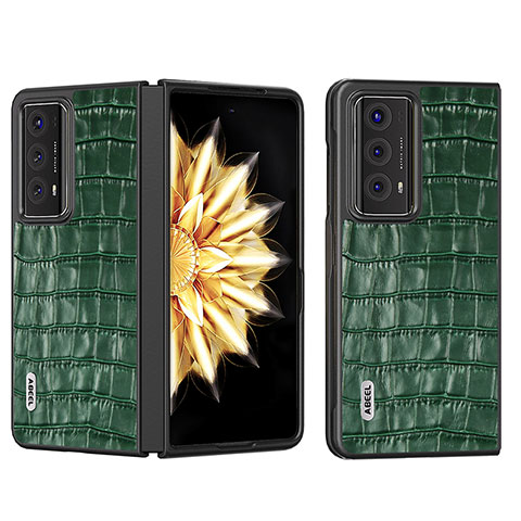 Funda Bumper Lujo Cuero y Plastico Mate Carcasa B05H para Huawei Honor Magic V2 Ultimate 5G Verde