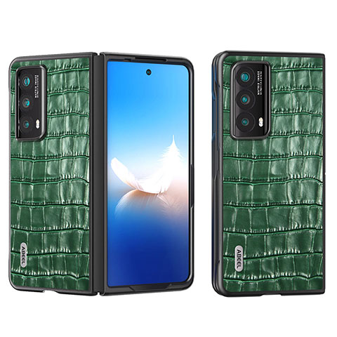 Funda Bumper Lujo Cuero y Plastico Mate Carcasa B05H para Huawei Honor Magic Vs2 5G Verde