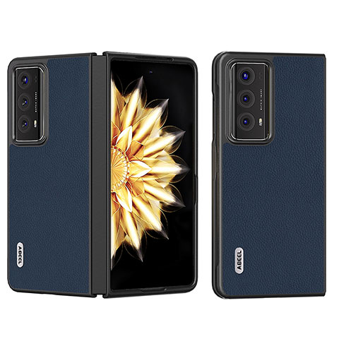 Funda Bumper Lujo Cuero y Plastico Mate Carcasa B06H para Huawei Honor Magic V2 Ultimate 5G Azul