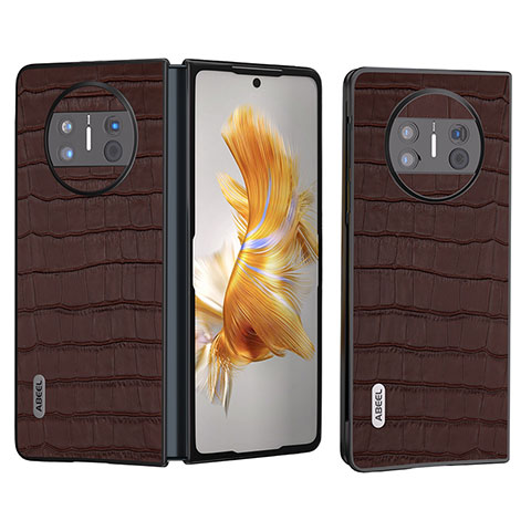 Funda Bumper Lujo Cuero y Plastico Mate Carcasa B07H para Huawei Mate X5 Marron