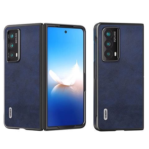 Funda Bumper Lujo Cuero y Plastico Mate Carcasa B13H para Huawei Honor Magic Vs2 5G Azul