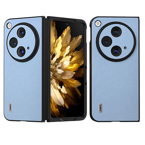 Funda Bumper Lujo Cuero y Plastico Mate Carcasa BH12 para OnePlus Open 5G Azul Claro